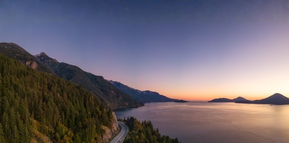 Sea to Sky Highway on West Coast of Pacific Ocean, British Columbia, Canada